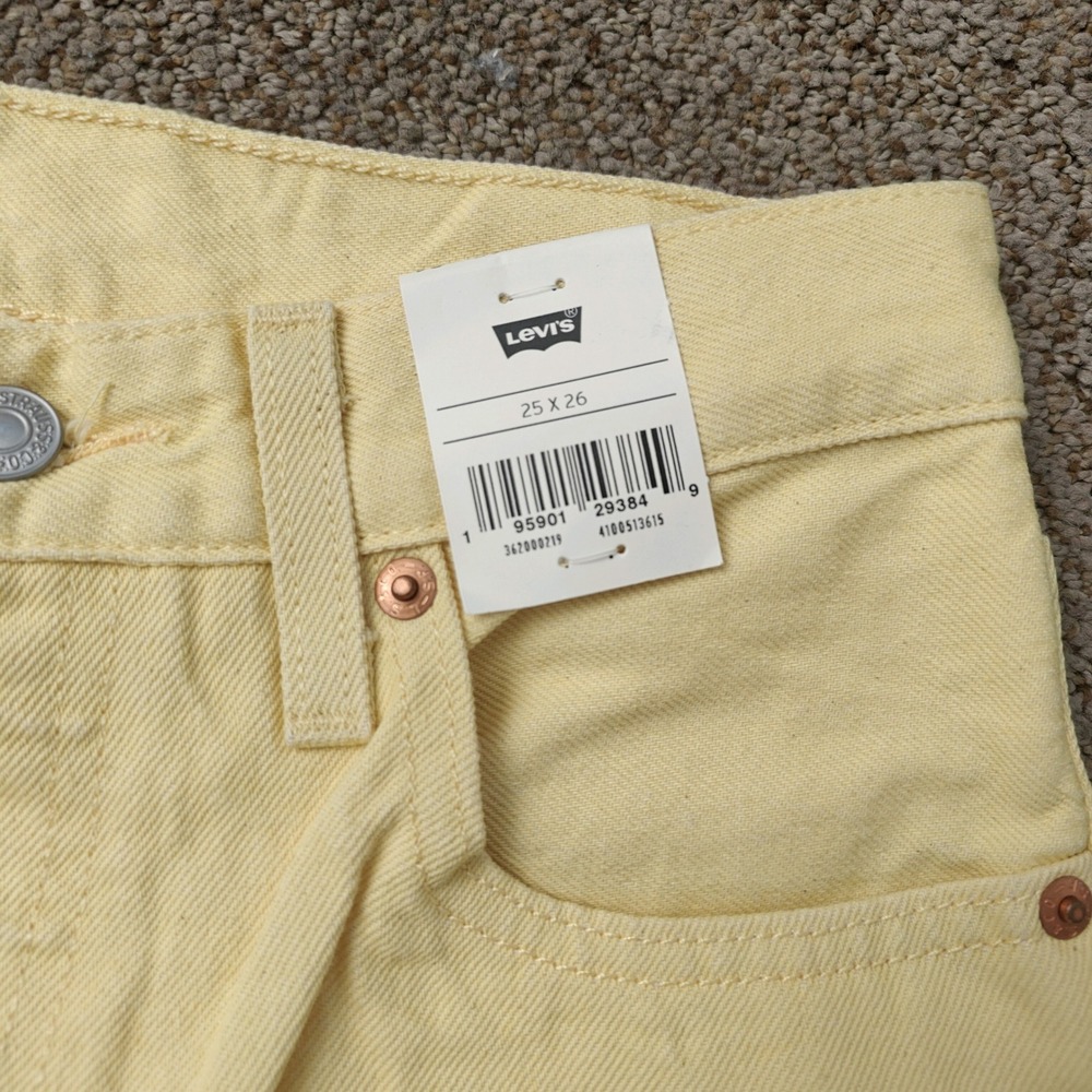 Levis Fresh 501 Cropped Jeans Womens 25x26‎ Yellow High Rise Straight Leg - Picture 5 of 13